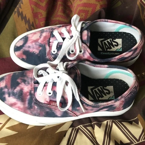 Vans Women's 5.5 Comfycush Authentic Grunge Wash Tie Dye Skate Shoe  721356 - Picture 5 of 5
